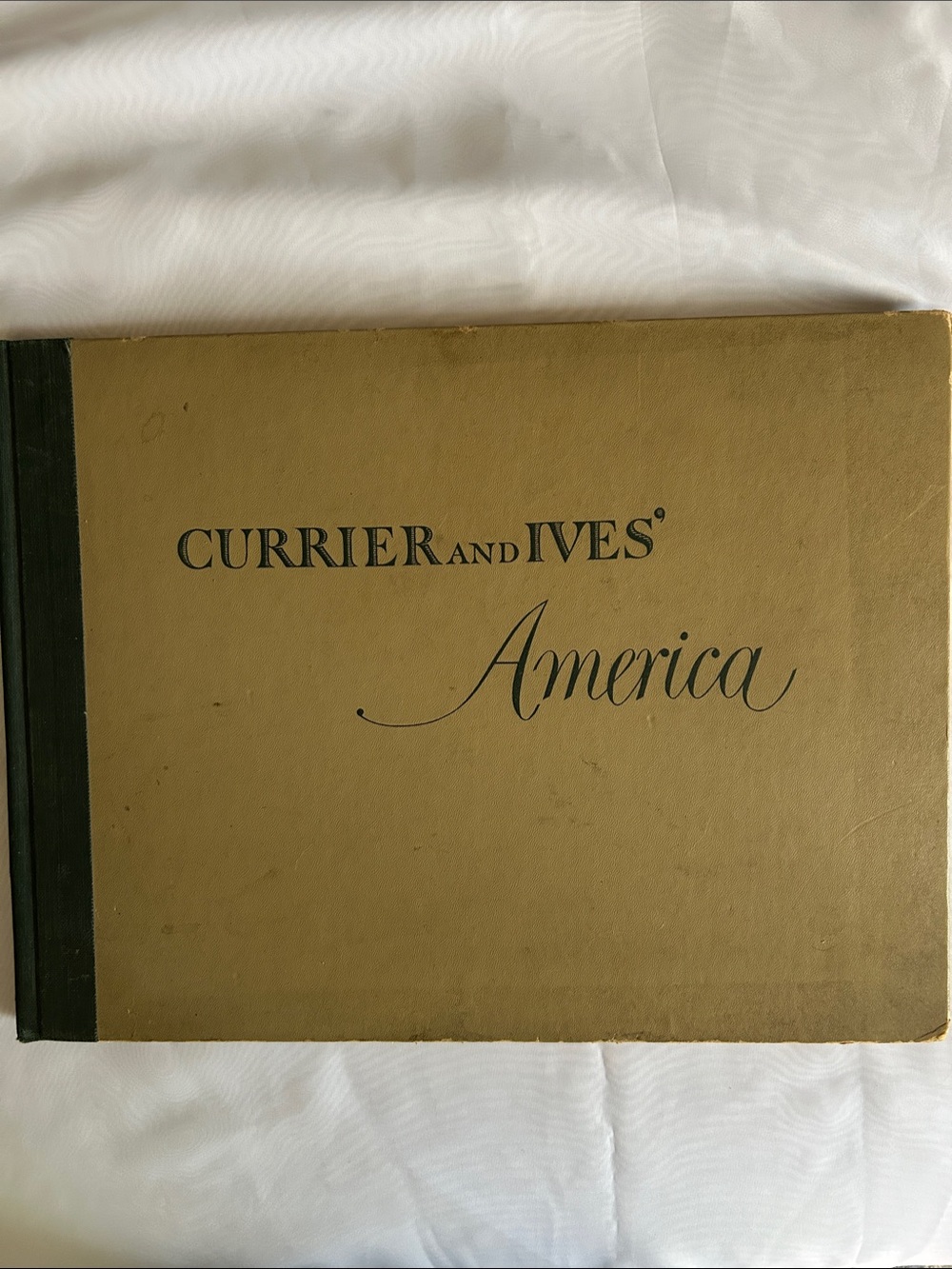 Currier and Ives America Art Book - Olive Green Cover